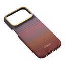 Apple iPhone 18 Pro Kılıf M-safe Şarj Özellikli Aramid Fiber Pitaka Sunset 2.0 California Dream Serisi Kapak - 5