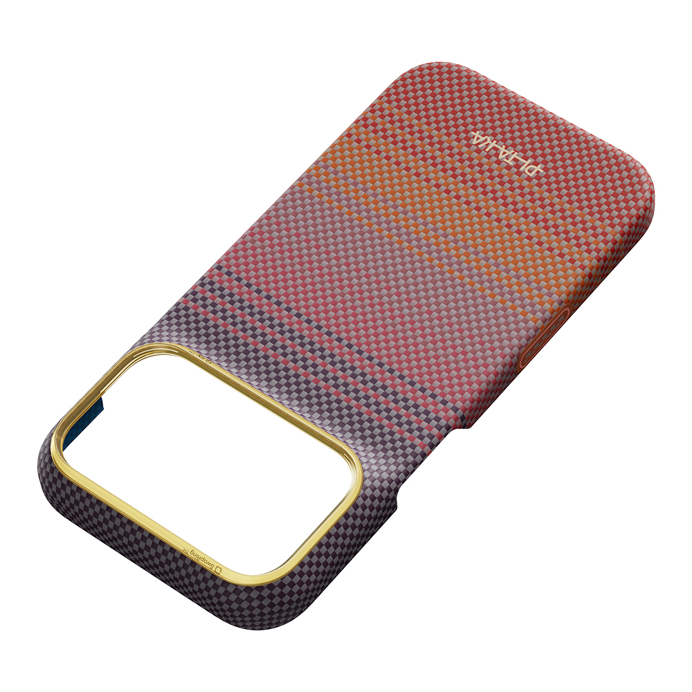 Apple iPhone 18 Pro Kılıf M-safe Şarj Özellikli Aramid Fiber Pitaka Sunset 2.0 California Dream Serisi Kapak - 6