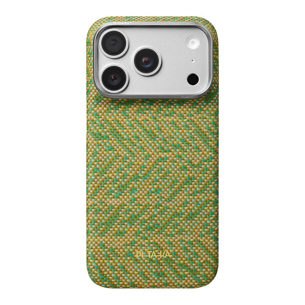 Apple iPhone 18 Pro Max Kılıf M-safe Şarj Özellikli Aramid Karbon Fiber Pitaka Wind Over Wheat Serisi Kapak - 1