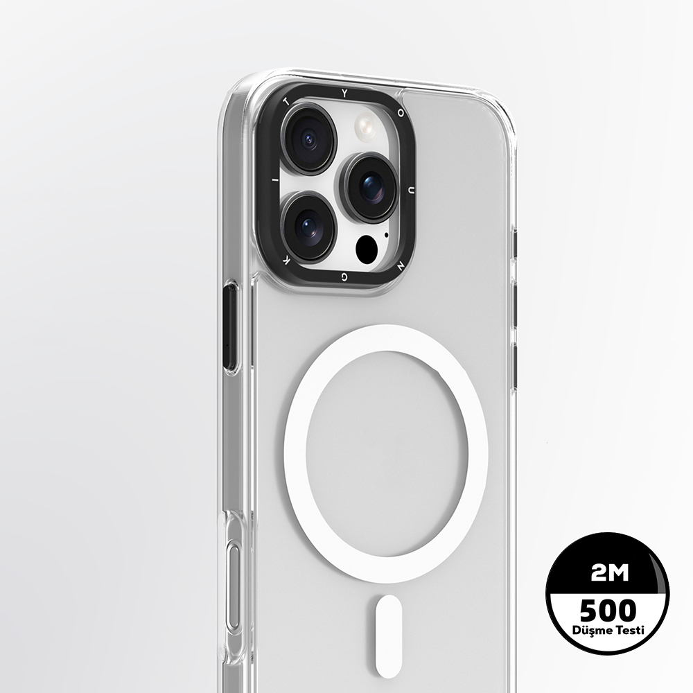 Apple iPhone 16 Pro Uyumlu Kılıf Magsafe Şarj Özellikli Cam Arka Yüzey TPU Youngkit Gemstone Serisi Kapak - 9