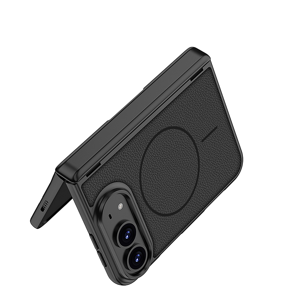 Apple iPhone Duo Kılıf M-safe Şarj Özellikli Zore Kıpta KPT-16 Deri Tasarımlı Kapak - 1