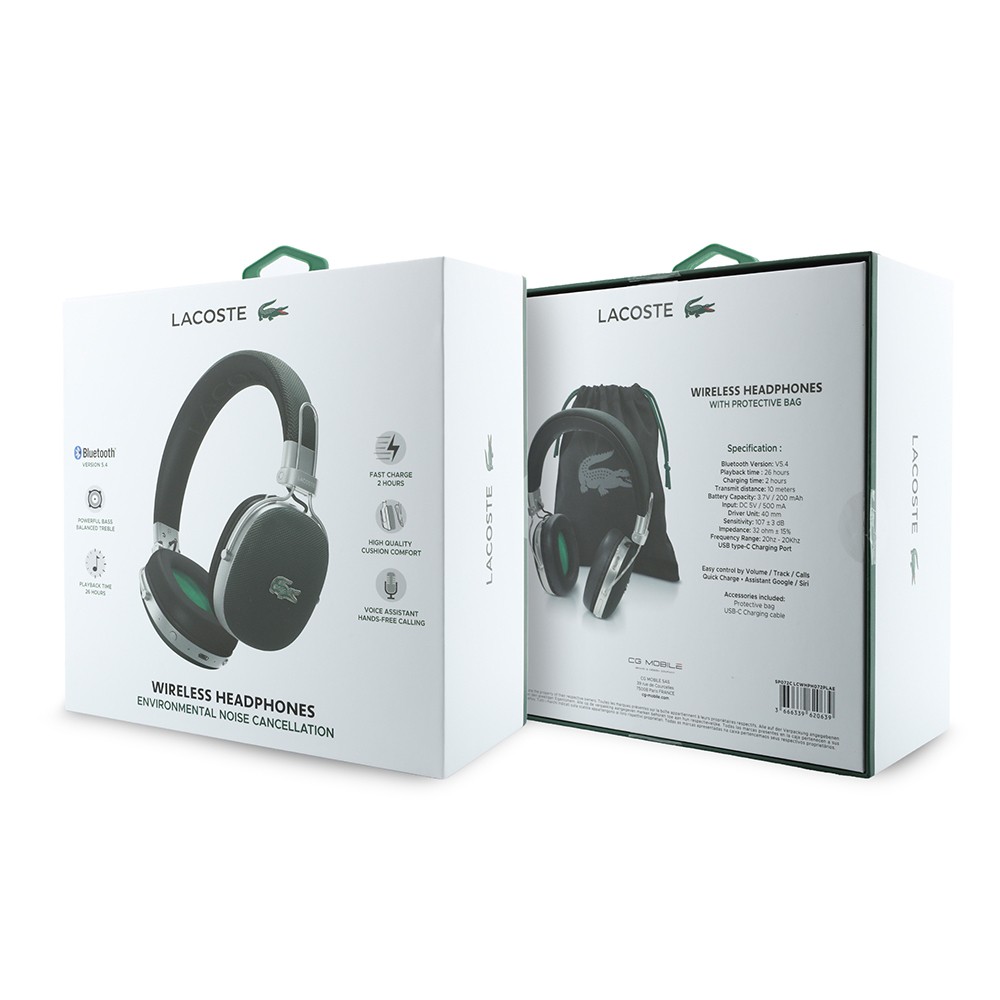 Lacoste Orjinal Lisanslı LH03 Taşıma Çantalı Ayarlanabilir Pike Kulak Üstü Bluetooth Kulaklık v5.4 - 5