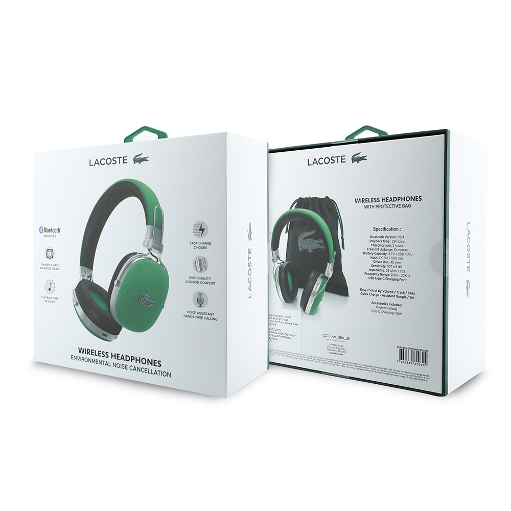 Lacoste Orjinal Lisanslı LH03 Taşıma Çantalı Ayarlanabilir Pike Kulak Üstü Bluetooth Kulaklık v5.4 - 5