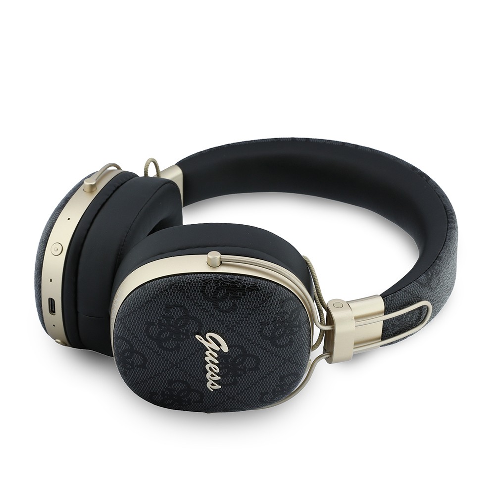 Guess Orjinal Lisanslı ENC Teknolojili PU 4G Desenli Metal Yazı Logolu Kulak Üstü Bluetooth Kulaklık v5.4 - 2
