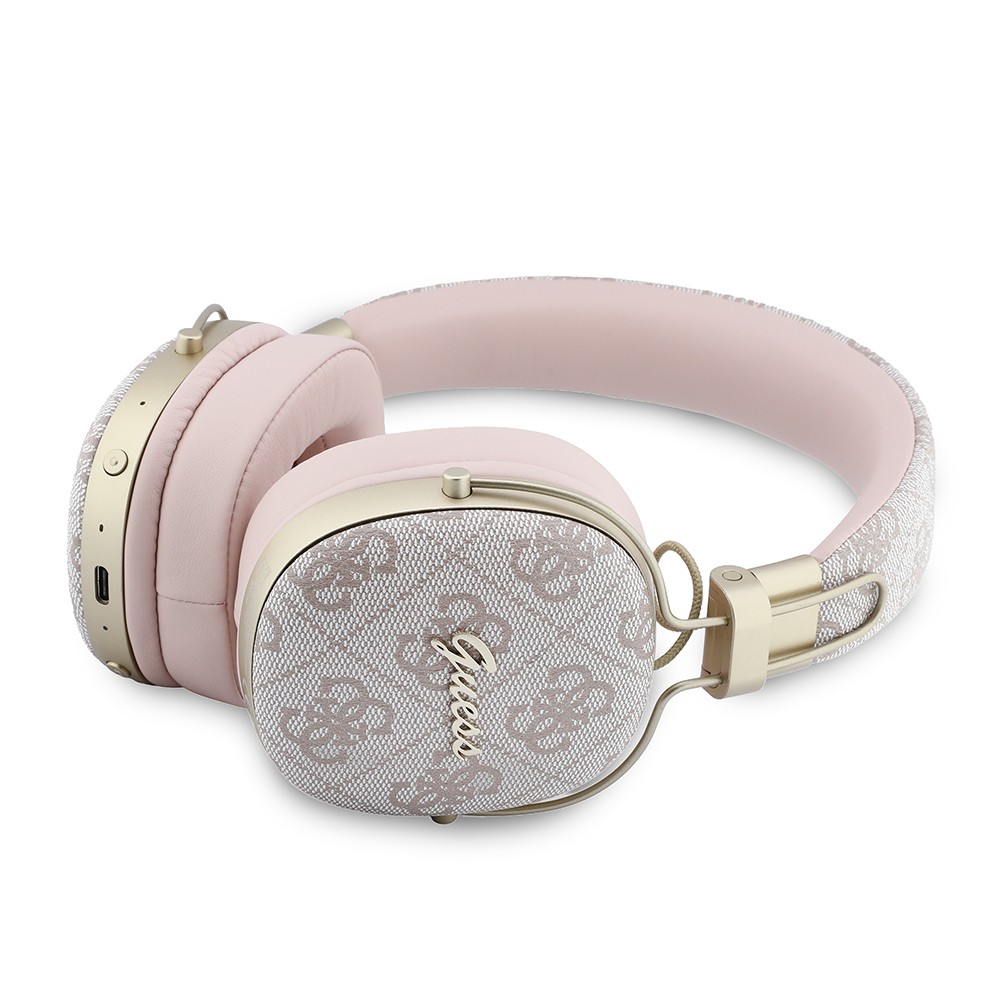 Guess Orjinal Lisanslı ENC Teknolojili PU 4G Desenli Metal Yazı Logolu Kulak Üstü Bluetooth Kulaklık v5.4 - 2