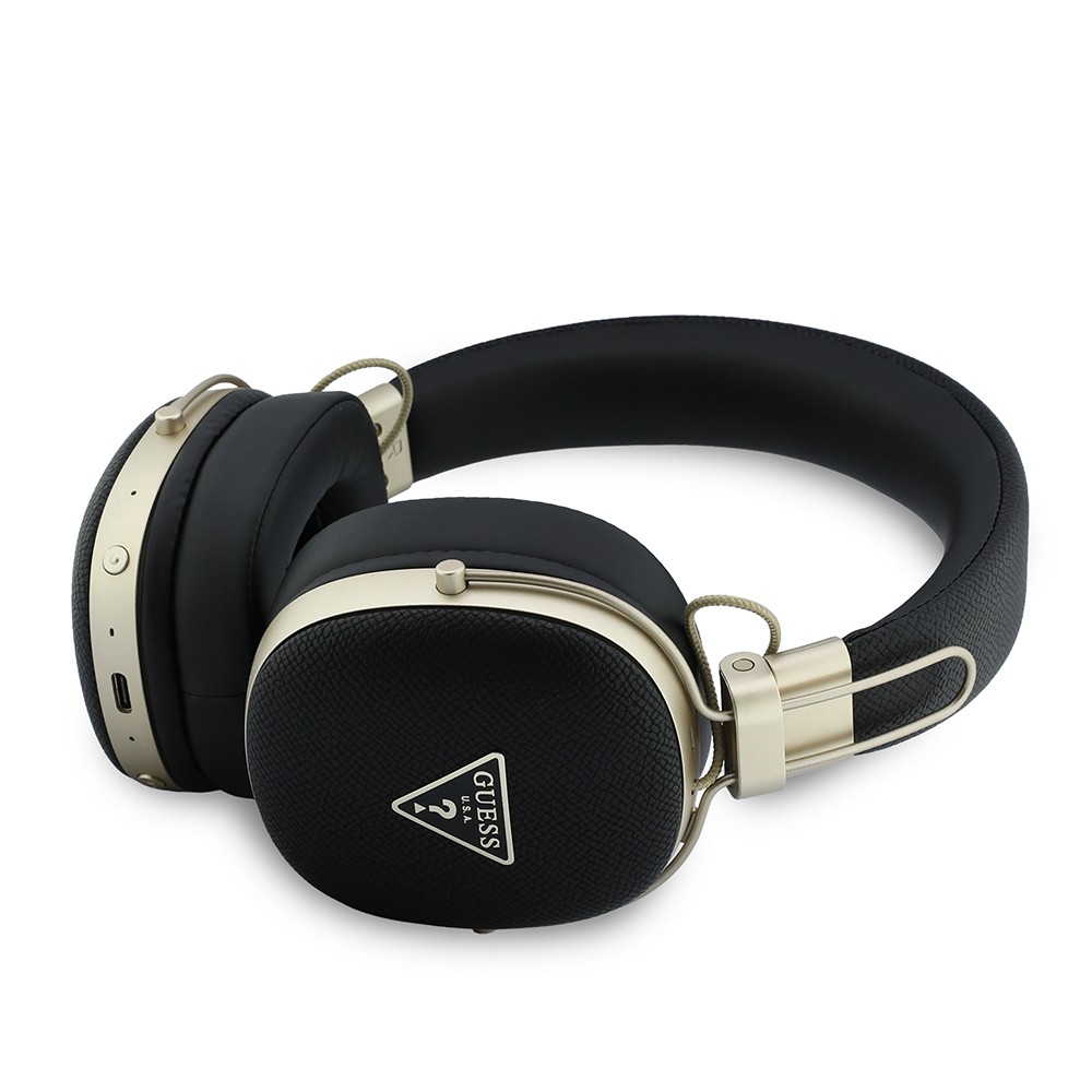 Guess Orjinal Lisanslı ENC Teknolojili PU Üçgen Metal Logolu Kulak Üstü Bluetooth Kulaklık v5.4 - 2