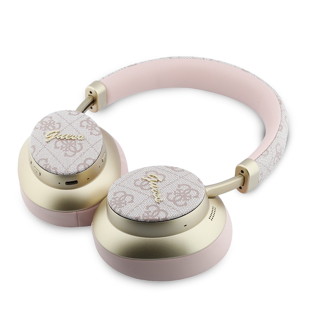 Guess Orjinal Lisanslı ENC PU 4G Desenli Metal Yazı Logolu Kulak Üstü Bluetooth Kulaklık v5.4 - 3