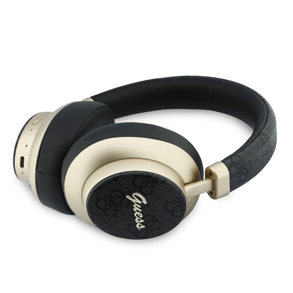 Guess Orjinal Lisanslı ENC PU 4G Desenli Metal Yazı Logolu Kulak Üstü Bluetooth Kulaklık v5.4 - 1