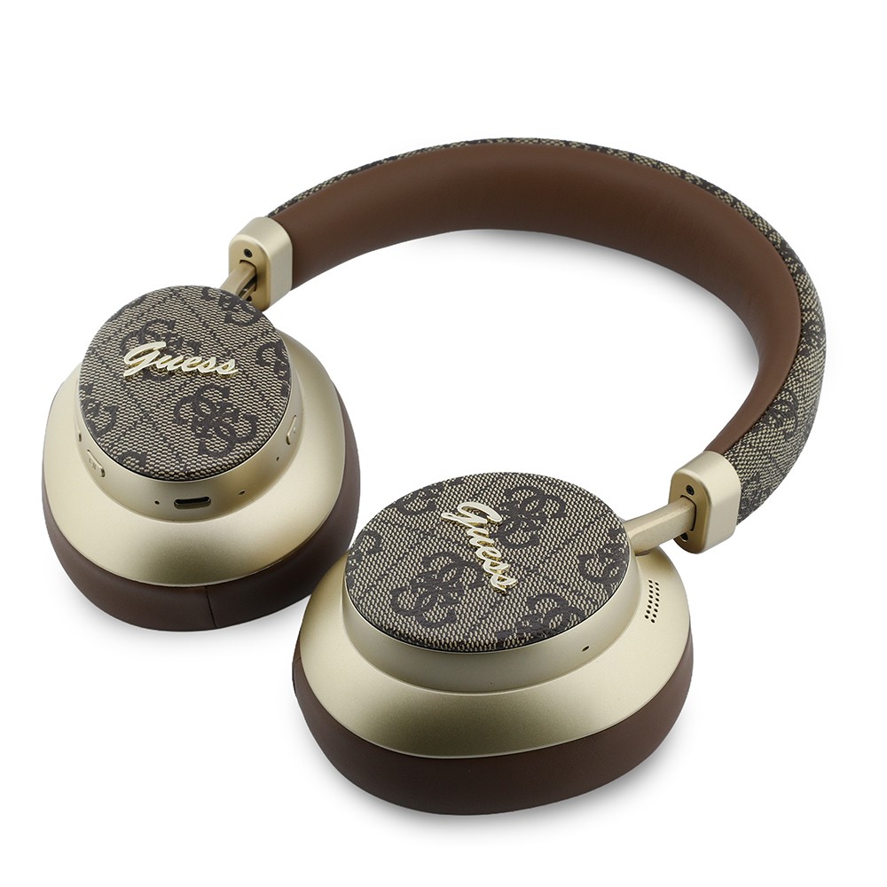 Guess Orjinal Lisanslı ENC PU 4G Desenli Metal Yazı Logolu Kulak Üstü Bluetooth Kulaklık v5.4 - 3
