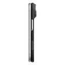 Apple iPhone Duo Kılıf M-safe Şarj Özellikli 600D Aramid Karbon Fiber Pitaka Edge Serisi Black-Grey Twill Kapak - 6