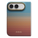 Apple iPhone Duo Kılıf M-safe Şarj Özellikli Aramid Fiber Pitaka Sunset 2.0 California Dream Serisi - 1