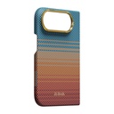 Apple iPhone Duo Kılıf M-safe Şarj Özellikli Aramid Fiber Pitaka Sunset 2.0 California Dream Serisi - 3