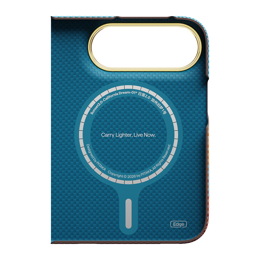 Apple iPhone Duo Kılıf M-safe Şarj Özellikli Aramid Fiber Pitaka Sunset 2.0 California Dream Serisi - 4