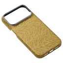 Apple iPhone 18 Pro Kılıf M-safe Şarj Özellikli Aramid Karbon Fiber Pitaka Wind Over Wheat Serisi Kapak - 4