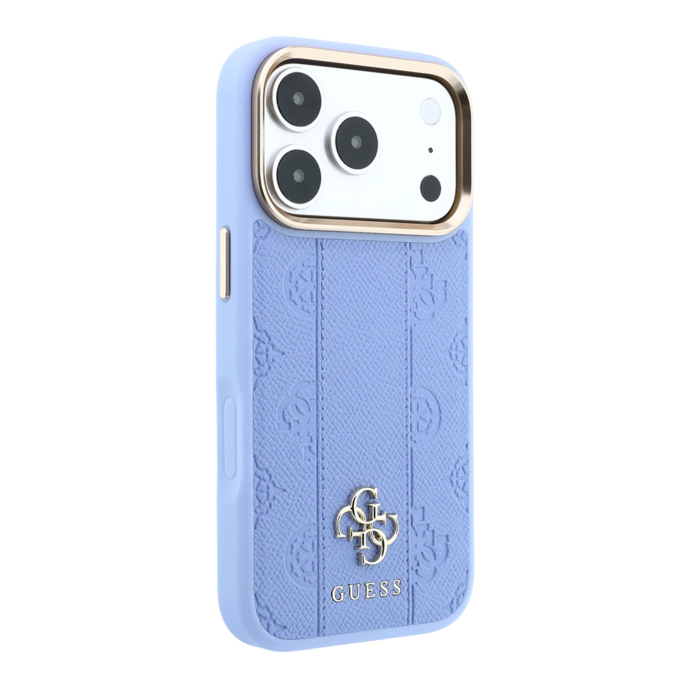 Apple iPhone 18 Pro Uyumlu Kılıf Guess Orjinal Lisanslı M-safe Şarj Özellikli Şeritli Peony 4G ve Yazı Logolu Kapak - 3