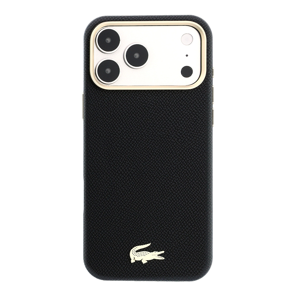 Apple iPhone 18 Pro Uyumlu Kılıf Lacoste Orjinal Lisanslı M-Safe Şarj Özellikli PVC Yarı Pike Desenli Arka Yüzey İkonik Timsah Dokuma Logolu Kapak - 2