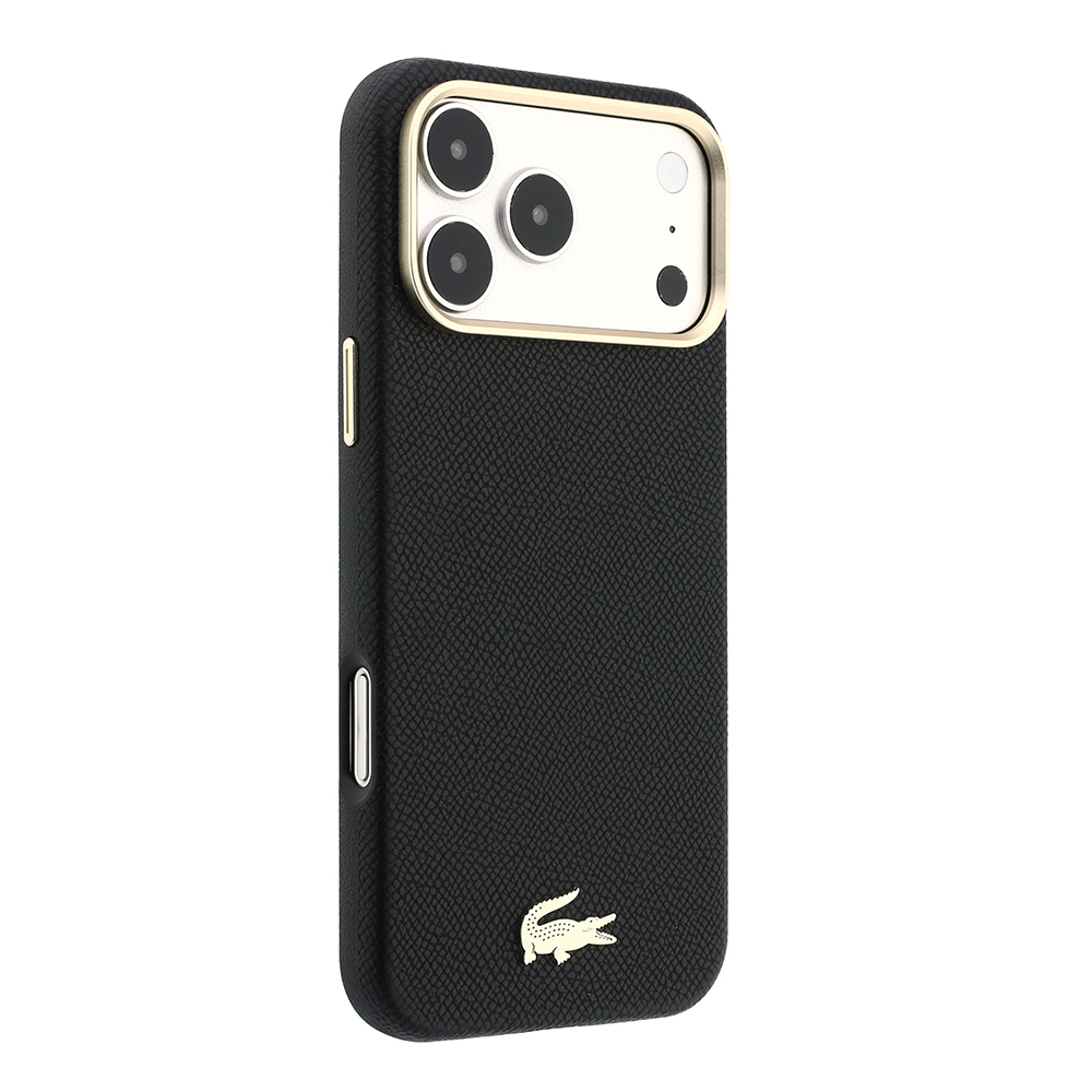 Apple iPhone 18 Pro Uyumlu Kılıf Lacoste Orjinal Lisanslı M-Safe Şarj Özellikli PVC Yarı Pike Desenli Arka Yüzey İkonik Timsah Dokuma Logolu Kapak - 3