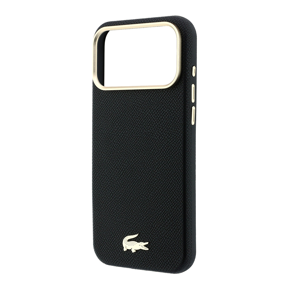 Apple iPhone 18 Pro Uyumlu Kılıf Lacoste Orjinal Lisanslı M-Safe Şarj Özellikli PVC Yarı Pike Desenli Arka Yüzey İkonik Timsah Dokuma Logolu Kapak - 5
