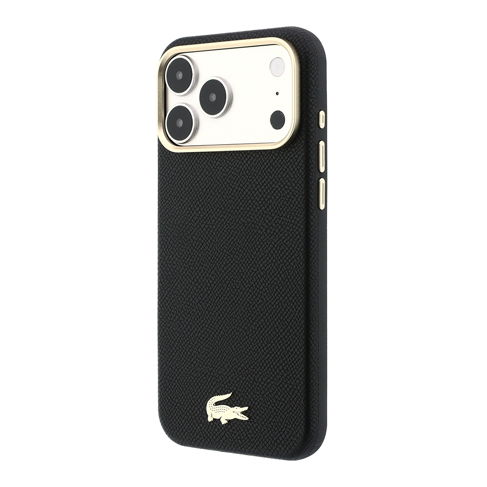 Apple iPhone 18 Pro Max Uyumlu Kılıf Lacoste Orjinal Lisanslı M-Safe Şarj Özellikli PVC Yarı Pike Desenli Arka Yüzey İkonik Timsah Dokuma Logolu Kapak - 1