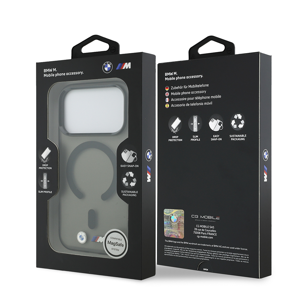 Apple iPhone 18 Pro Max Uyumlu Kılıf BMW Orjinal Lisanslı M-safe Şarj Özellikli Metal Buton Tasarımlı Buzlu IML Baskılı Kapak - 7