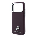 Apple iPhone 18 Pro Uyumlu Kılıf Karl Lagerfeld Orjinal Lisanslı M-Safe Şarj Özellikli K&C Heads Metal Logolu PU Kapak - 5