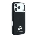 Apple iPhone 18 Pro Uyumlu Kılıf Karl Lagerfeld Orjinal Lisanslı M-Safe Şarj Özellikli K&C Heads Metal Logolu PU Kapak - 3