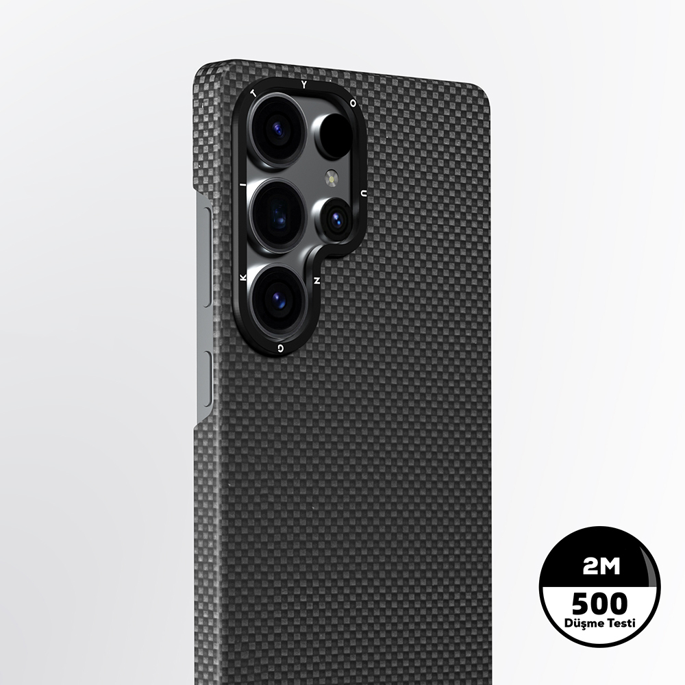 Samsung Galaxy S25 Ultra Uyumlu Kılıf Magsafe Şarj Özellikli Aramid Fiber Youngkit 1500D Kevlar Extreme Wing Serisi Kapak - 4