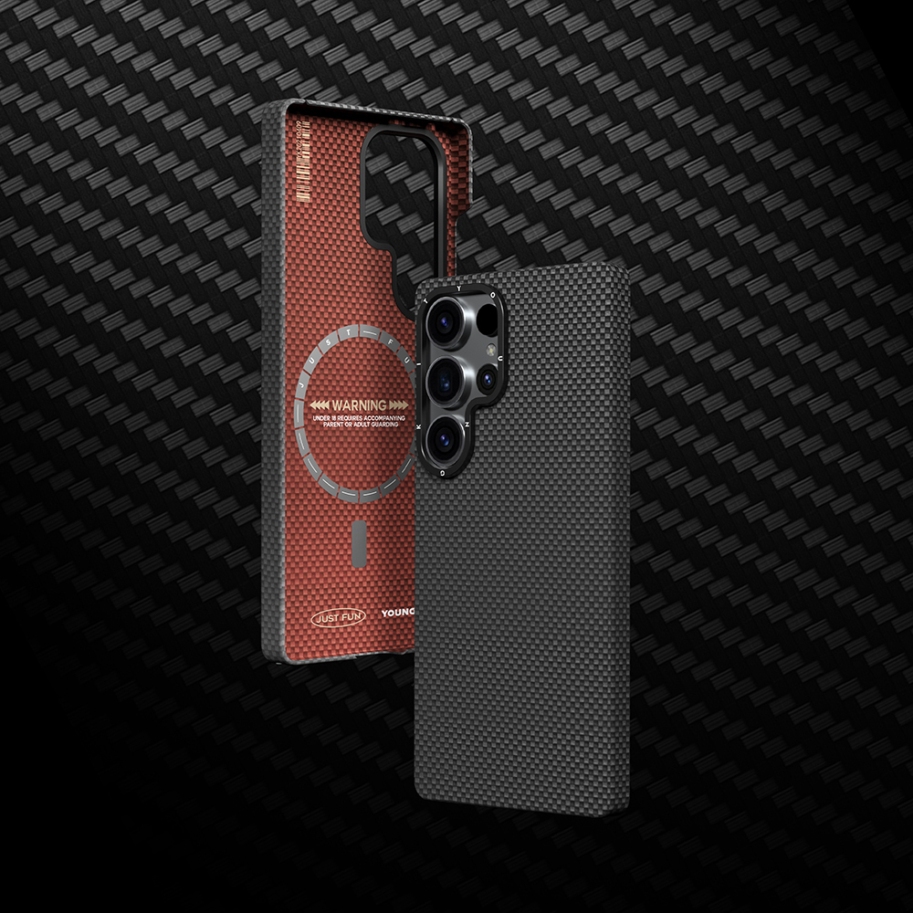 Samsung Galaxy S25 Ultra Uyumlu Kılıf Magsafe Şarj Özellikli Aramid Fiber Youngkit 1500D Kevlar Extreme Wing Serisi Kapak - 7