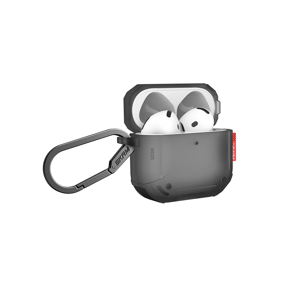 Apple Airpods 4 Uyumlu Kılıf Airbagli Yivli Köşe Tasarımlı 360° Tam Koruma Skinarma Mecha CE Kılıf - 6