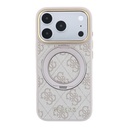 Apple iPhone 18 Pro Max Uyumlu Kılıf Guess Orjinal Lisanslı M-safe Şarj Özellikli 4G Desenli 360 Derece Dönebilen Standlı Metal Yazı Logolu Kapak - 2