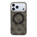 Apple iPhone 18 Pro Max Uyumlu Kılıf Guess Orjinal Lisanslı M-safe Şarj Özellikli 4G Desenli 360 Derece Dönebilen Standlı Metal Yazı Logolu Kapak - 2