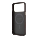 Apple iPhone 18 Pro Max Uyumlu Kılıf Guess Orjinal Lisanslı M-safe Şarj Özellikli 4G Desenli 360 Derece Dönebilen Standlı Metal Yazı Logolu Kapak - 5