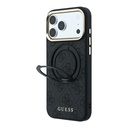 Apple iPhone 18 Pro Max Uyumlu Kılıf Guess Orjinal Lisanslı M-safe Şarj Özellikli 4G Desenli 360 Derece Dönebilen Standlı Metal Yazı Logolu Kapak - 1