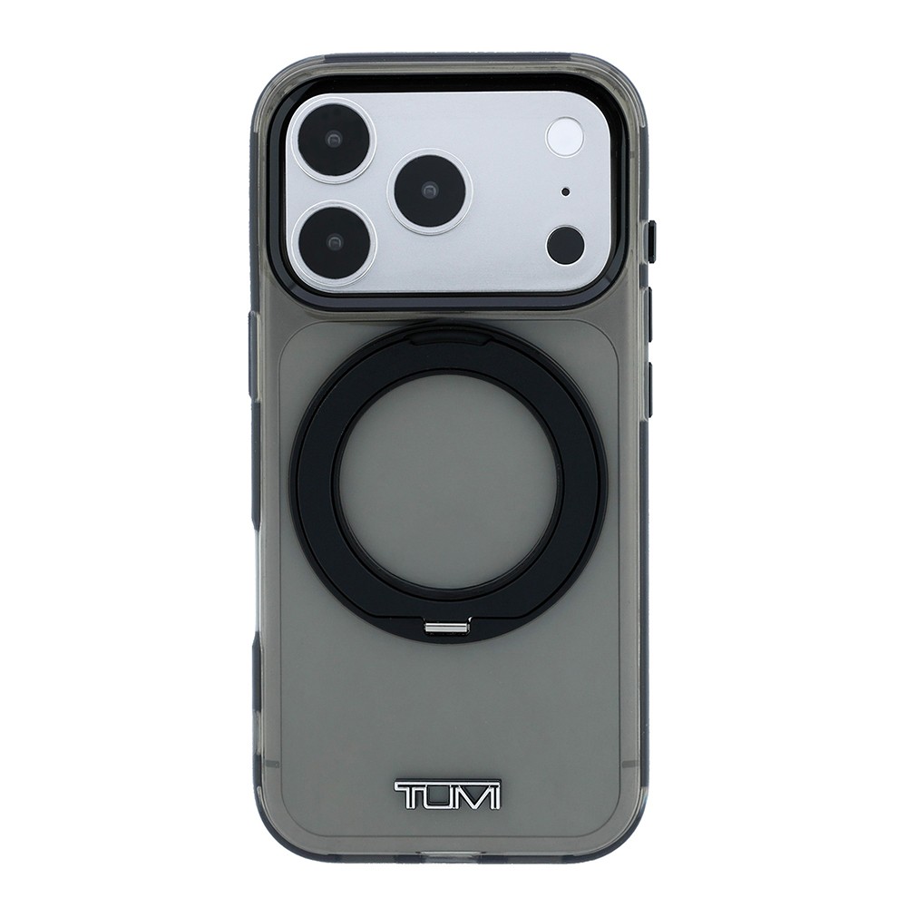 Apple iPhone 18 Pro Uyumlu Kılıf TUMI Orjinal Lisanslı M-safe Şarj Özellikli 360 Derece Dönebilen Standlı Transparan Kapak - 2