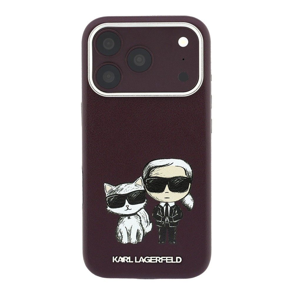 Apple iPhone 18 Pro Uyumlu Kılıf Karl Lagerfeld Orjinal Lisanslı M-Safe Şarj Özellikli K&C Bodies Sketch PU Kapak - 2