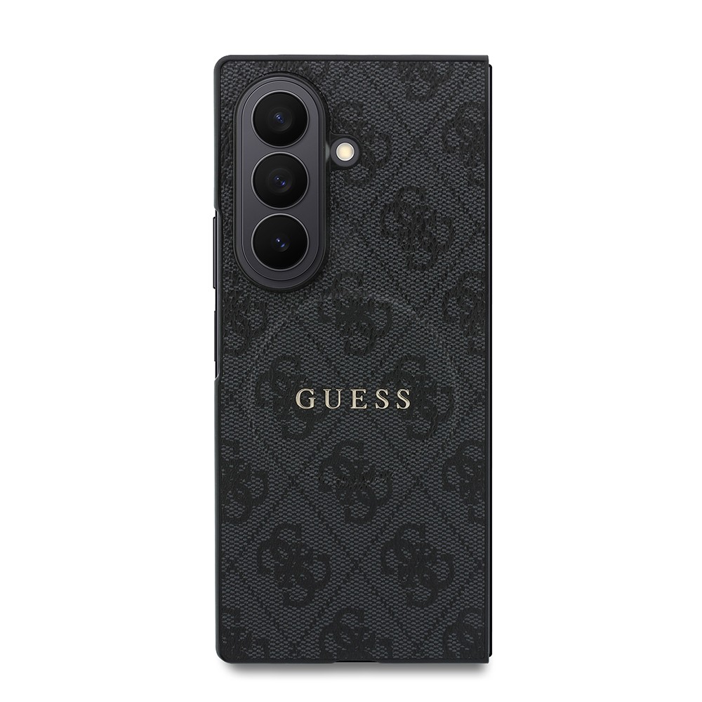 Samsung Galaxy Z Fold 8 Ultra Uyumlu Kılıf Guess Orjinal Lisanslı M-safe Şarj Özellikli 4G Desenli Yazı Logolu PU Deri Kapak - 1