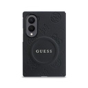 Samsung Galaxy Z Fold 8 Uyumlu Kılıf Guess Orjinal Lisanslı M-safe Şarj Özellikli Peony Sıcak Baskılı Klasik Yazı Logolu Saffiano Kapak - 1