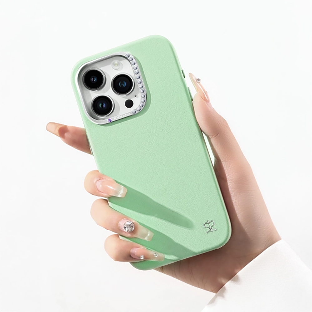 Apple iPhone 15 Pro Max Uyumlu Kılıf Suni Deri Tasarımlı Pynana Starry Serisi Kapak - 4