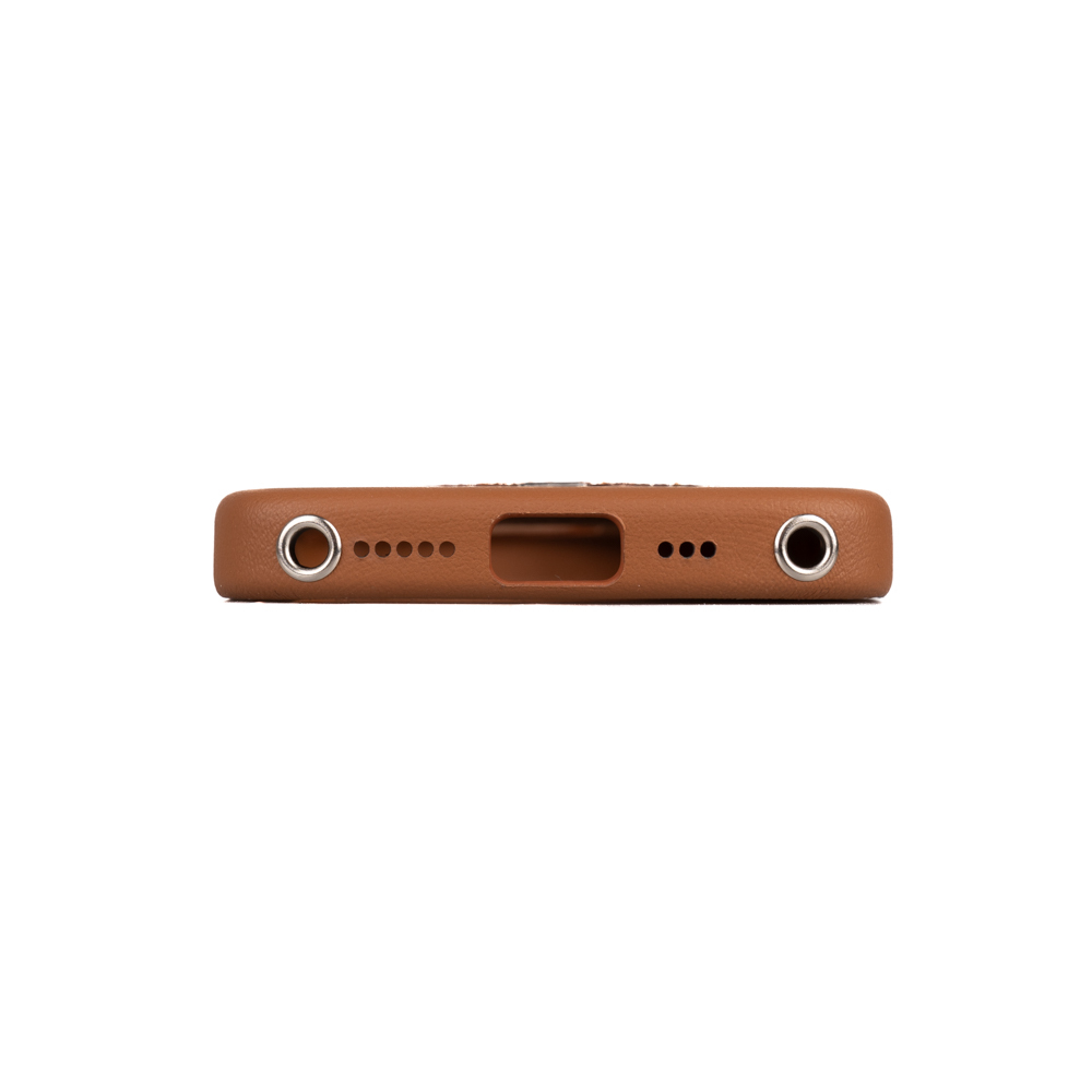 Apple iPhone 16 Pro Max Uyumlu Kılıf Magsafe Şarj Özellikli Standlı Suni Deri Tasarımlı Pynana Dancing Circle Serisi Kapak - 13