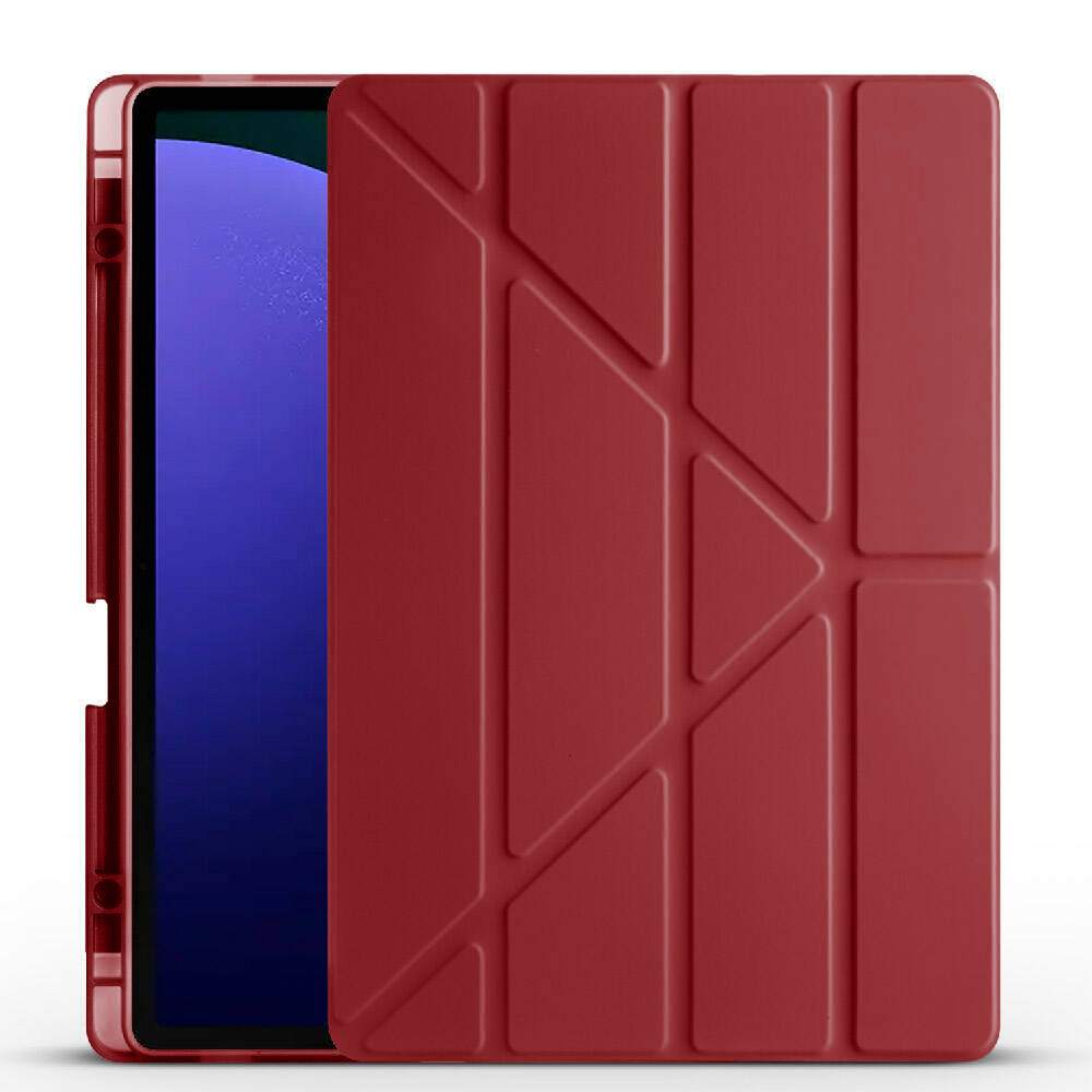 Samsung Galaxy Tab S10 FE Uyumlu Kılıf Zore Tri Folding Kalem Bölmeli Standlı Kılıf - 1