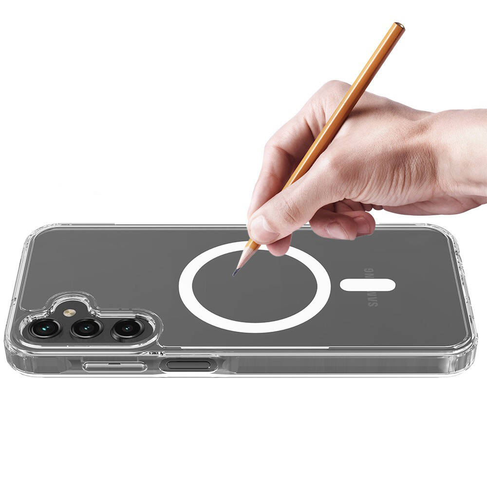 Samsung Galaxy S25 Uyumlu Kılıf Magsafe Şarj Özellikli Şeffaf Sert PC Zore Embos Kapak - 5