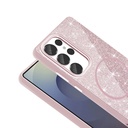 Samsung Galaxy S25 Ultra Uyumlu Kılıf Magsafe Şarj Özellikli Parlayan Simli Zore Okso Kapak - 4