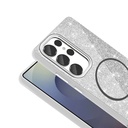 Samsung Galaxy S25 Ultra Uyumlu Kılıf Magsafe Şarj Özellikli Parlayan Simli Zore Okso Kapak - 8