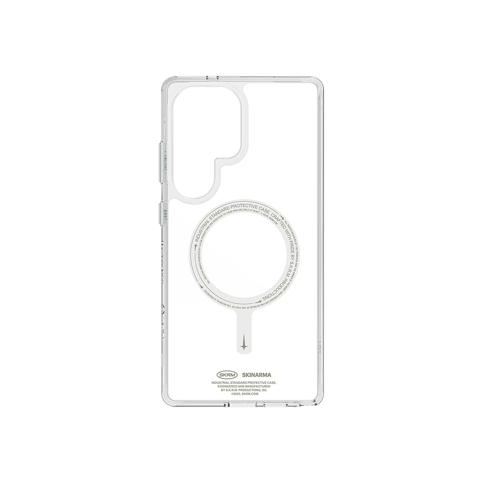 Samsung Galaxy S25 Ultra Uyumlu Kılıf Magsafe Şarj Özellikli Şeffaf Airbag Tasarımlı Skinarma Saido Nightglow Kapak - 2