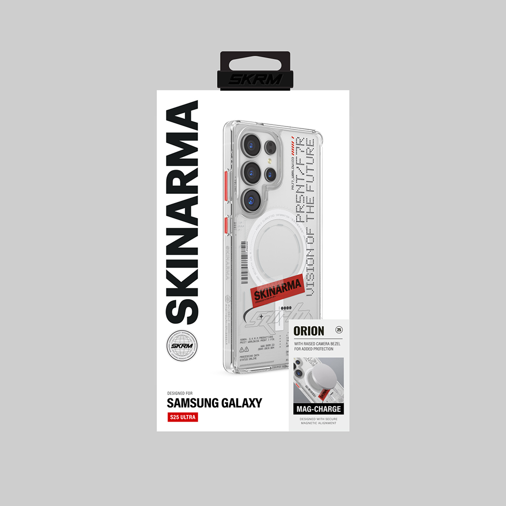 Samsung Galaxy S25 Ultra Uyumlu Kılıf SkinArma Magsafe Şarj Özellikli Yazı Desenli Airbag Tasarımlı Orion Kapak - 5