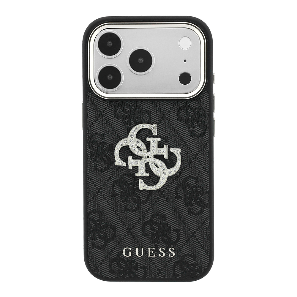 Apple iPhone 18 Pro Max Uyumlu Kılıf Guess Orjinal Lisanslı 4G Büyük Taşlı Resin Logolu PU Kapak - 2