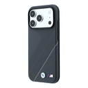 Apple iPhone 18 Pro Max Uyumlu Kılıf BMW Orjinal Lisanslı M-safe Şarj Özellikli M Logolu Lastik İzi Desenli Mavi Çizgili Kapak - 1