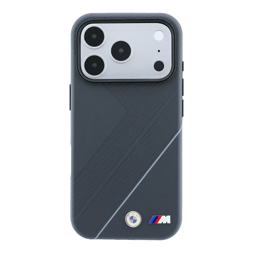 Apple iPhone 18 Pro Max Uyumlu Kılıf BMW Orjinal Lisanslı M-safe Şarj Özellikli M Logolu Lastik İzi Desenli Mavi Çizgili Kapak - 2
