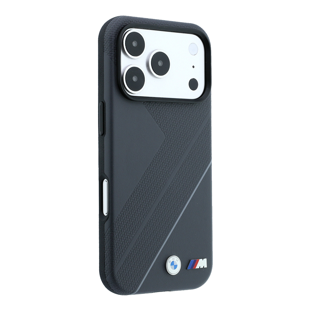 Apple iPhone 18 Pro Max Uyumlu Kılıf BMW Orjinal Lisanslı M-safe Şarj Özellikli M Logolu Lastik İzi Desenli Mavi Çizgili Kapak - 3