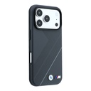 Apple iPhone 18 Pro Max Uyumlu Kılıf BMW Orjinal Lisanslı M-safe Şarj Özellikli M Logolu Lastik İzi Desenli Mavi Çizgili Kapak - 3